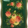 Поднос с росписью "Букет на зеленом" 46*36 см, арт. 4158