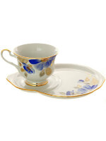 Чашка с блюдцем чайная форма "Весенний" рисунок "Синий цветок" Дулево