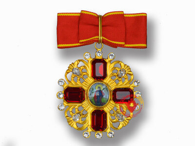 Знак ордена Святой Анны XVIII век (с кристаллами Swarovski) копия